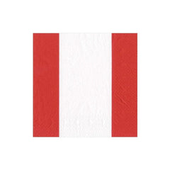 Bandol Stripe Paper Cocktail Napkins in Red