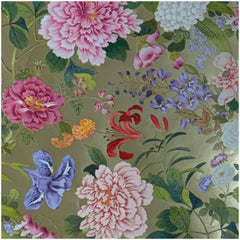 A Profusion Of Flowers Gold Foil Wrapping Paper