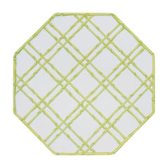 Bamboo Screen Moss Green Paper Octagon Paper Placemats - 12 Per Package
