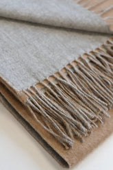 Baby Alpaca Scarf - Camel & Silver