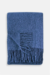 Baldwin Royal Blue Boucle Wool Blend Throw