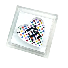 Acrylic Napkin Weight - Ahava Heart