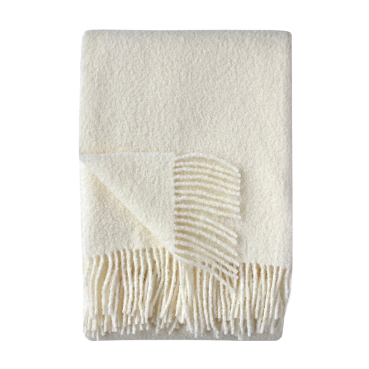 Baldwin Ivory Boucle Wool Blend Throw