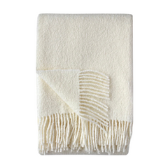 Baldwin Ivory Boucle Wool Blend Throw