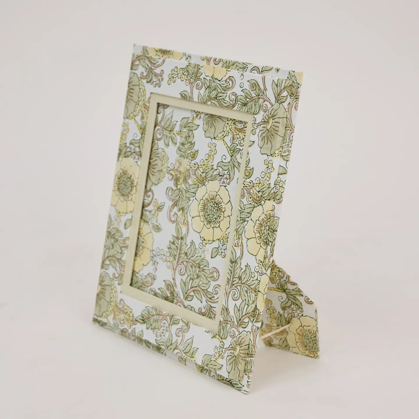 Block Printed Picture Frame - Wild Rose Buttercream