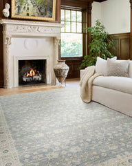 Asha Machine Woven Rug - Sky Blue