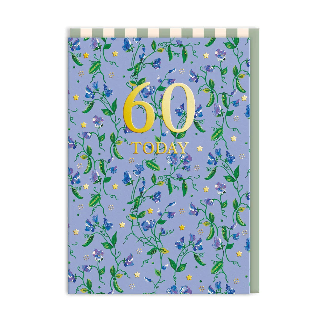 60 Today Sweet Peas Birthday Card