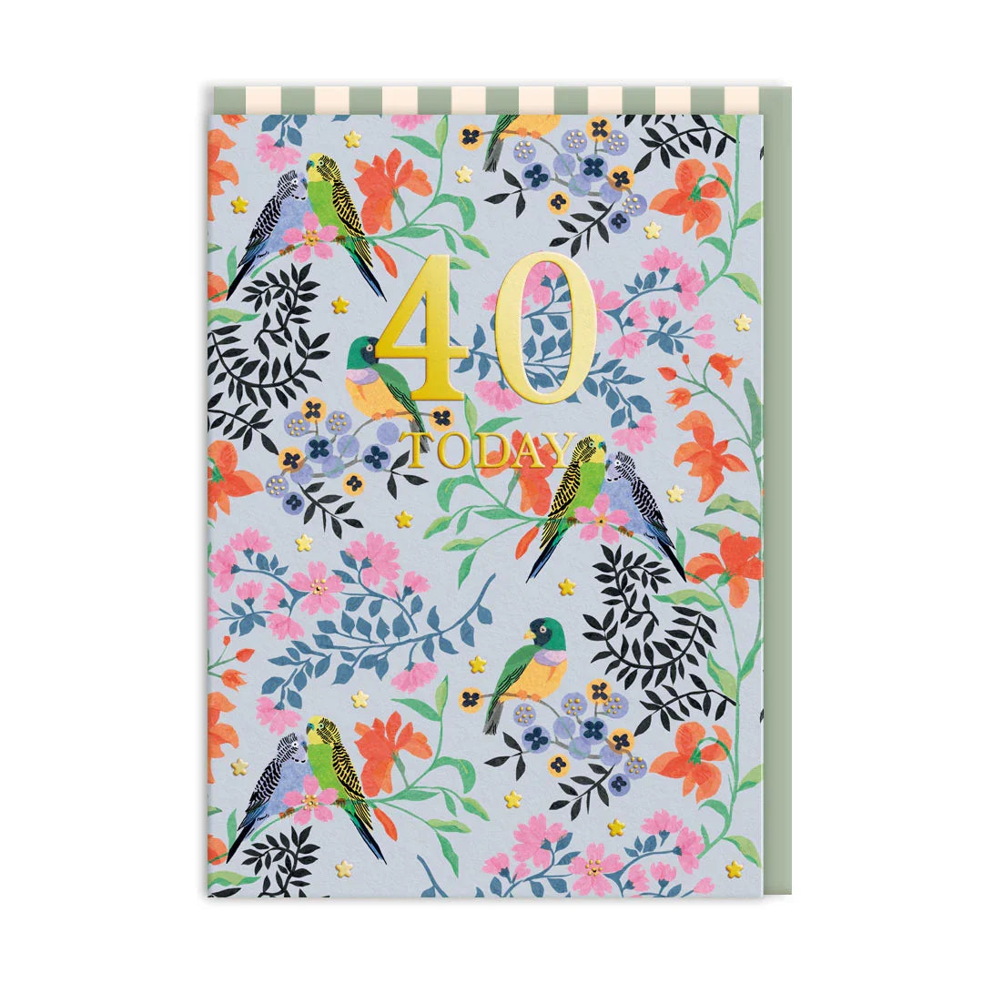 40 Today Paper Birds Birthday Card