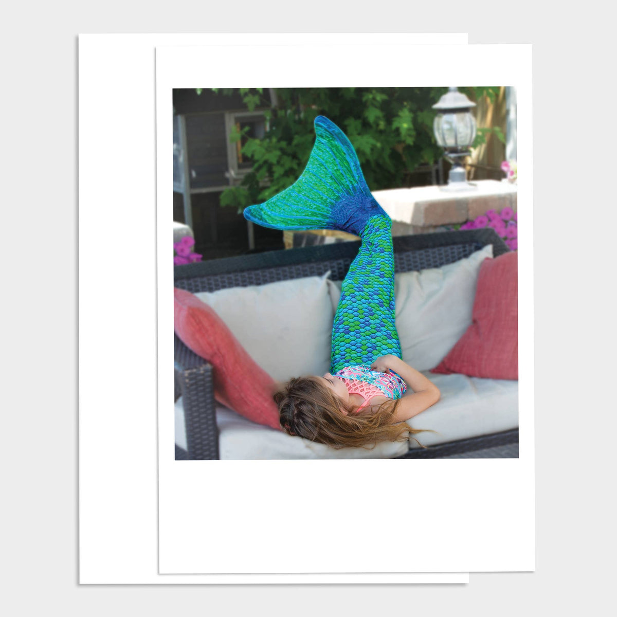 Blue Mermaid Happy Birthday Greeting Card