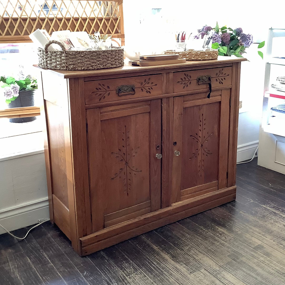 Antique Carved Wooden Cabinet