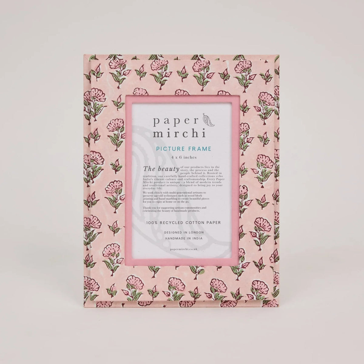 Block Printed Picture Frame - Ditsy Floral Blush