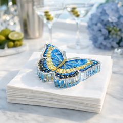 Acrylic Napkin Weight - Butterfly Blues