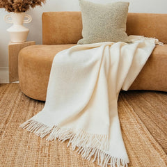 Baldwin Ivory Boucle Wool Blend Throw