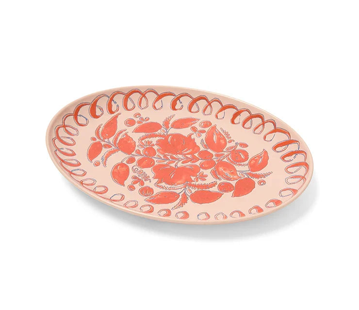 Amalfi - Stoneware Oval Tray - Pink
