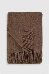 Baldwin Brown Boucle Wool Blend Throw