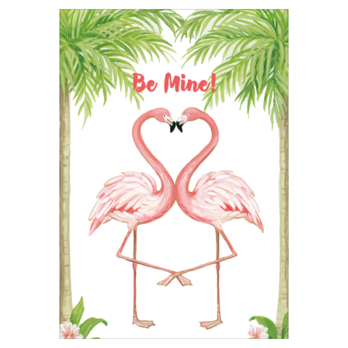 Be Mine Flamingos Valentine's Day Card