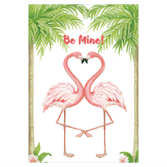 Be Mine Flamingos Valentine's Day Card