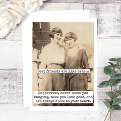 Best Friends are Like Bras... Friendship Card