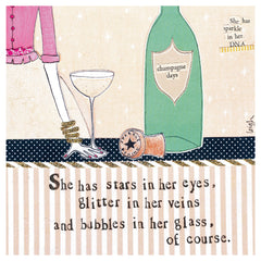 Bubbles In Her Glass Card