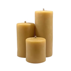 Beeswax Pillar Candle - Gold