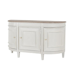 Bow Front White Sideboard