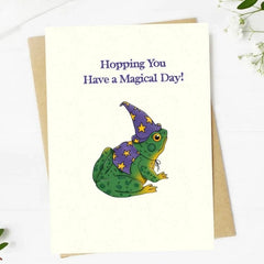 "Hopping You Have A Magical Day" Frog Pun Birthday Card