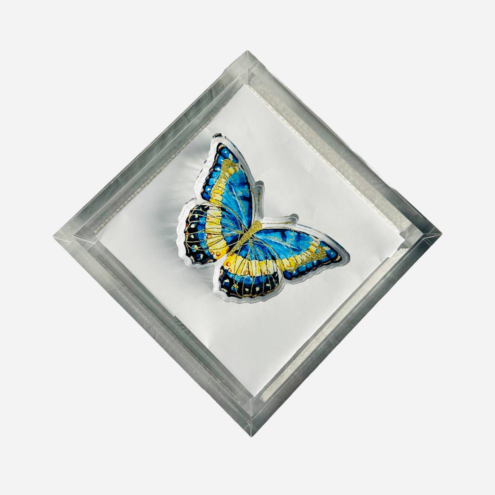 Acrylic Napkin Weight - Butterfly Blues