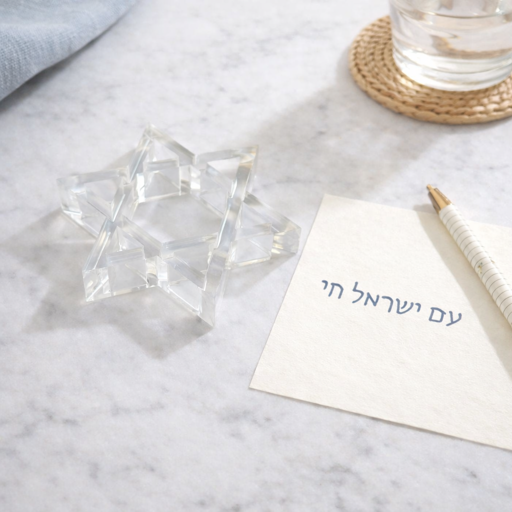 Acrylic Napkin Weight - Clear Star of David