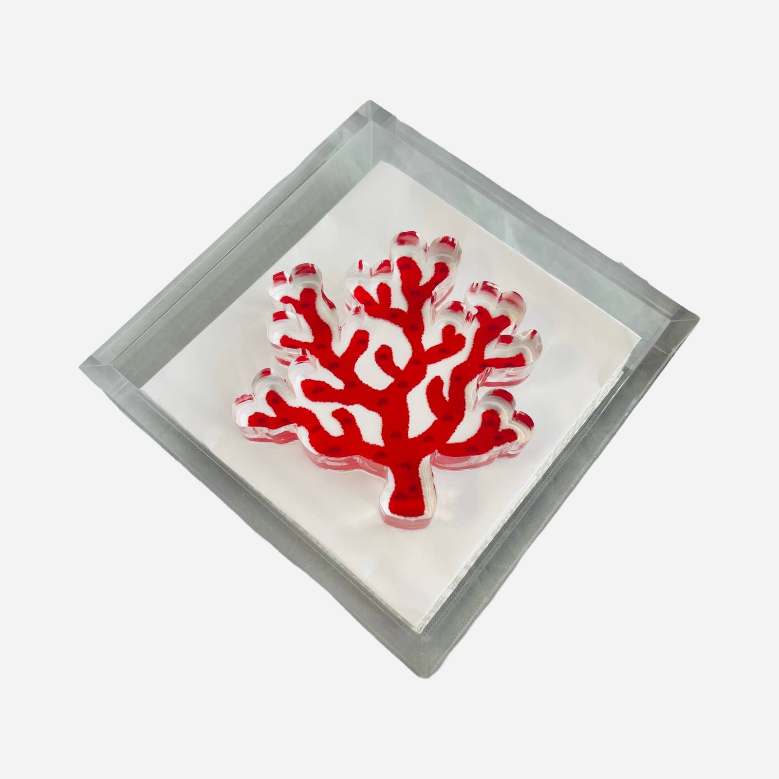 Acrylic Napkin Weight - Coral