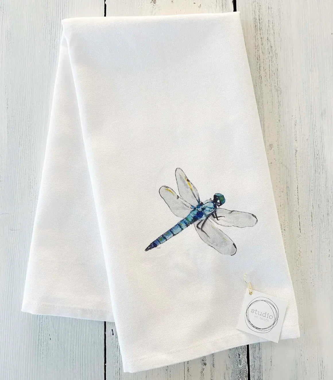 Blue Dragonfly Organic Cotton Tea Towel