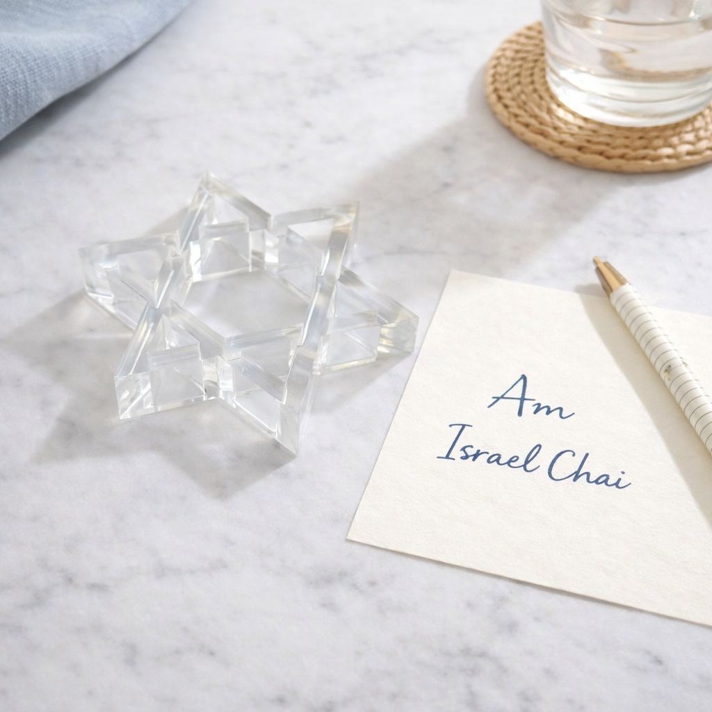 Acrylic Napkin Weight - Clear Star of David