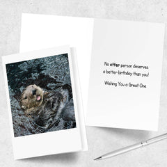 Baby Otter Smiling Happy Birthday Greeting Card