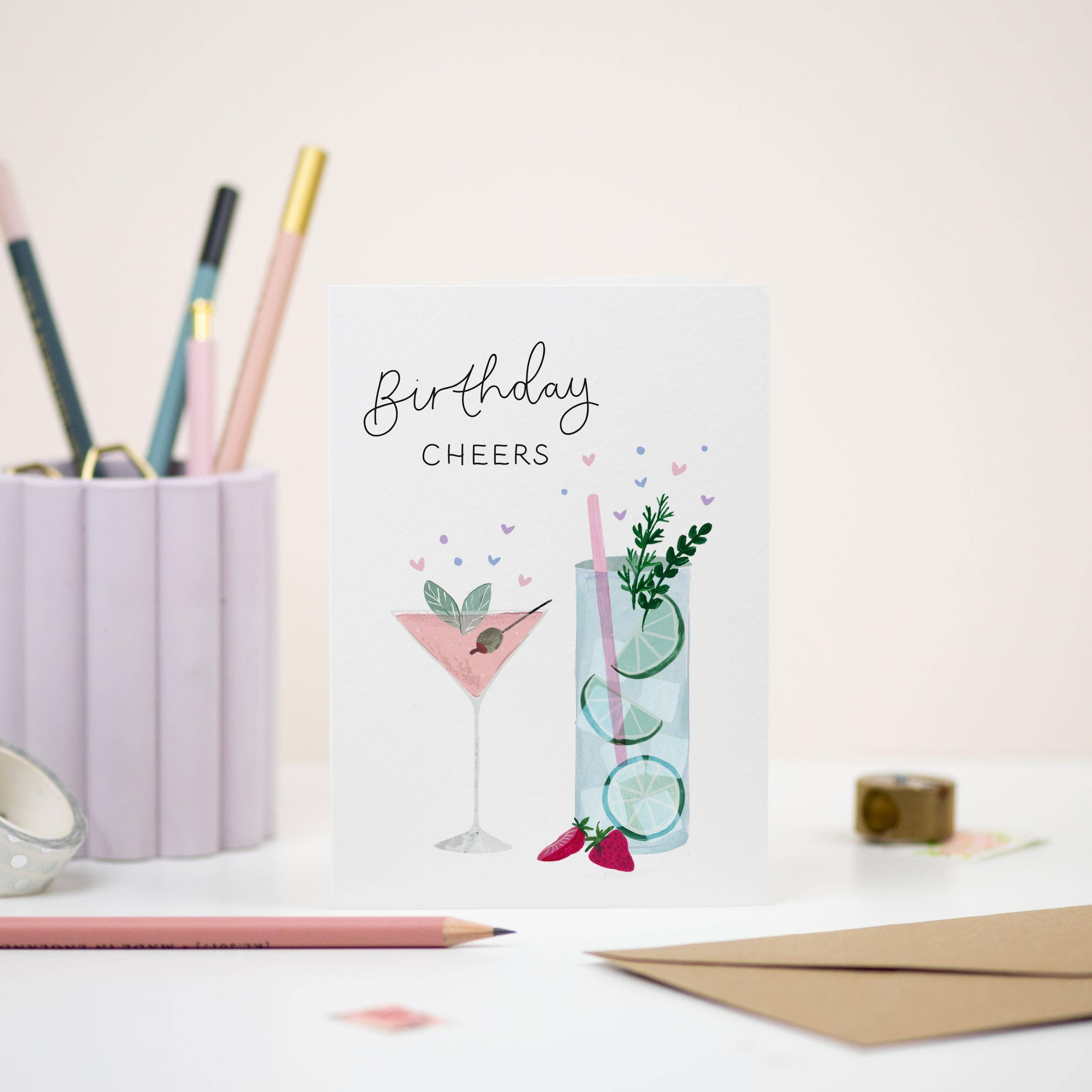 Birthday Cocktails Card | Birthday Cheers Card