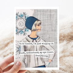 Card. To Be Honest I'm Just Winging It Funny Greeting Cards.