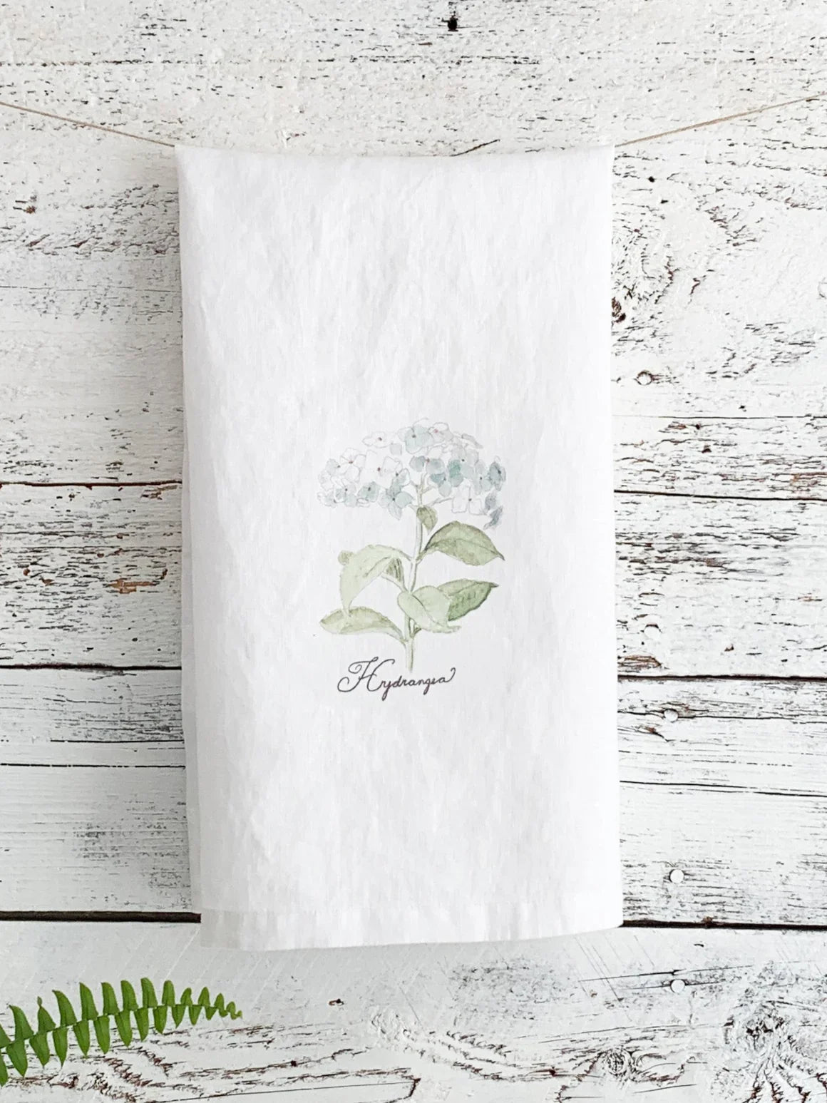 Blue Hydrangea French Linen Tea Towel