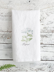 Blue Hydrangea French Linen Tea Towel